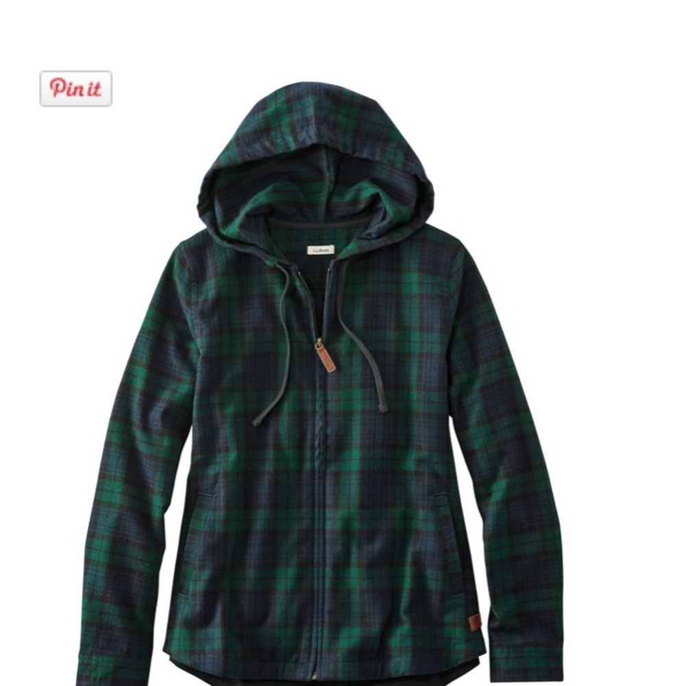 L.L. Bean Plaid Zip Up Hoodie-2X